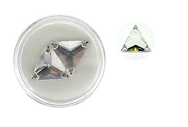 Aufnähsteine Dreieck 16mm 2 Stück Crystal